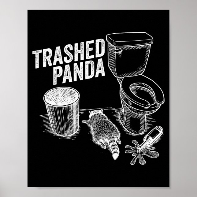 Affiche Panda Défoncé Drôle de Raton laveur ivre  (Devant)