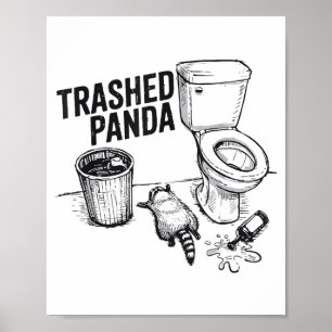 Affiche Panda Défoncé Drôle de Raton laveur ivre