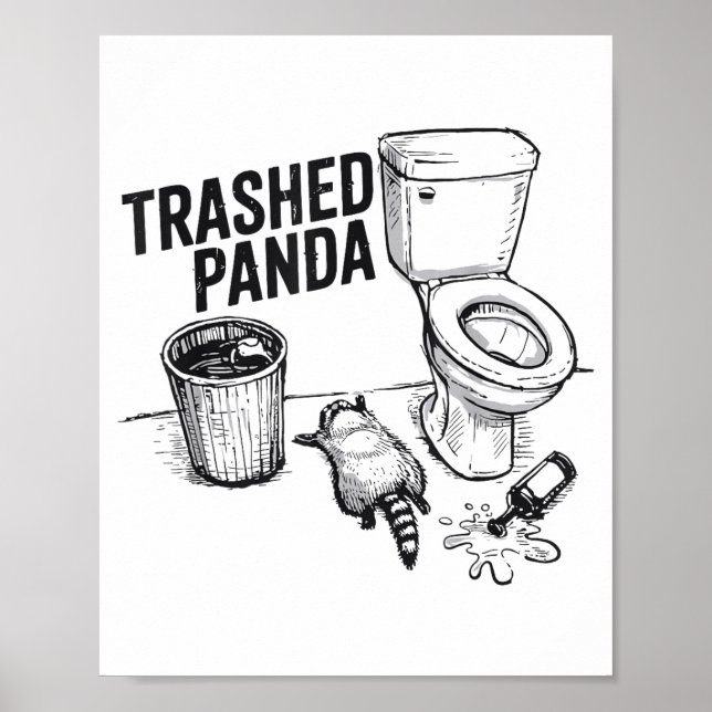 Affiche Panda Défoncé Drôle de Raton laveur ivre  (Devant)