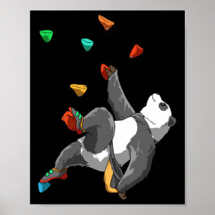 Affiche Panda d'escalade de blocs et d'escalade de rochers