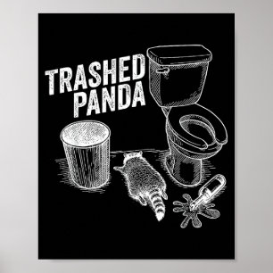 Affiche Panda détruit drôle de raton laveur ivre Mème Amou