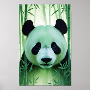 Affiche Panda Double exposition Animal Nature sauvage Art