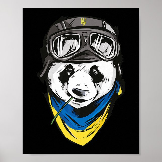 Affiche Panda drapeau ukrainien souvenir ukrainien ukraini (Devant)