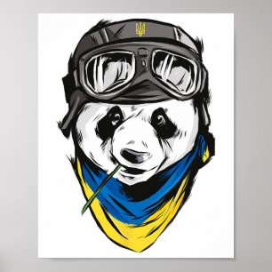 Affiche Panda Drapeau Ukrainien Ukraine Chemise Ukrainien