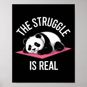 Affiche Panda drôle vintage yoga salle de sport exercice l