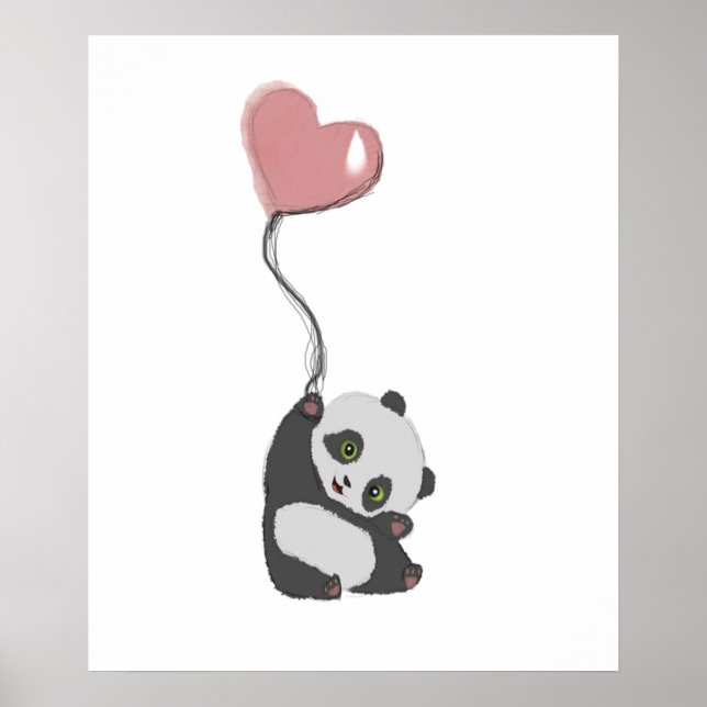 Affiche Panda Et Ballons (Devant)