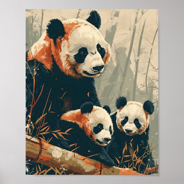 Affiche Panda & Marionnettes : Vintage (Devant)