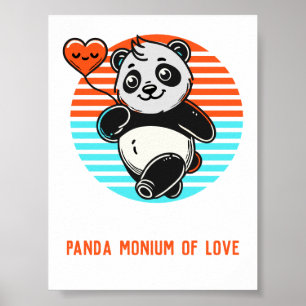 Affiche "Panda-monium d'amour" de Panda mignon