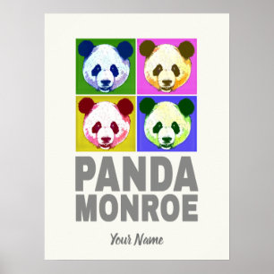 Affiche Panda Monroe Bear Pop Art Portrait