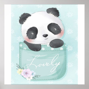 Affiche Panda   Panda Mignonne Dans La Poche