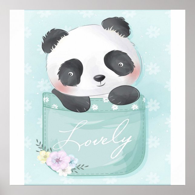 Affiche Panda | Panda Mignonne Dans La Poche (Devant)