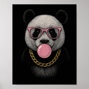 Affiche Panda Pink Bubble Gum Cadeaux Hommes Enfants Femme
