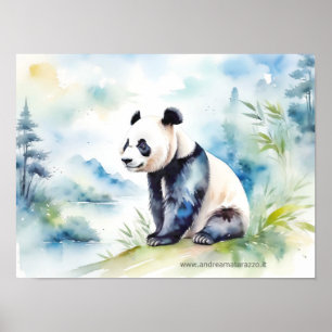 Affiche Panda porte bonne chance