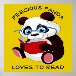 Affiche Panda Precious aime lire