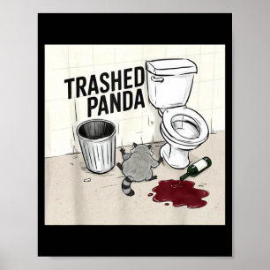 Affiche Panda Racon Trash Amusant S'Enivre