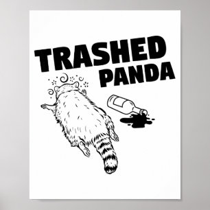 Affiche Panda Raton Laver Ordures Raton Drôle Se Soûle Rac