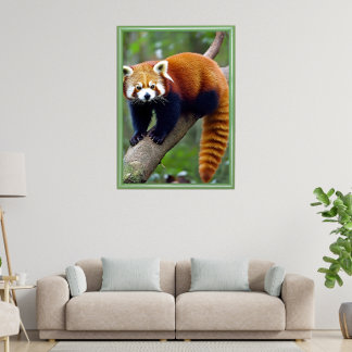 Affiche Panda rouge