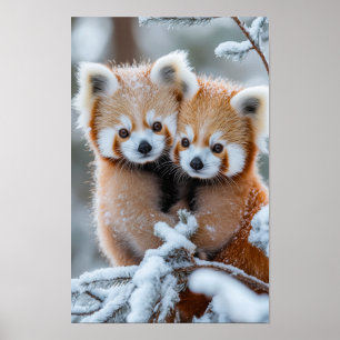 Affiche Panda roux, animal sauvage dans un environnement n