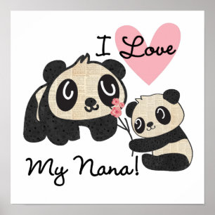 Affiche Pandas I Love My Nana