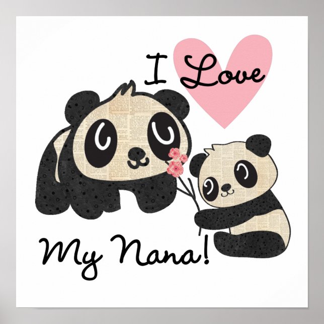 Affiche Pandas I Love My Nana (Devant)