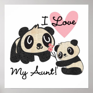 Affiche Pandas I Love My Tante