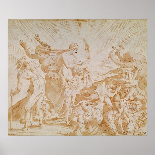 Affiche Pandore ouvrant la boîte (Devant)