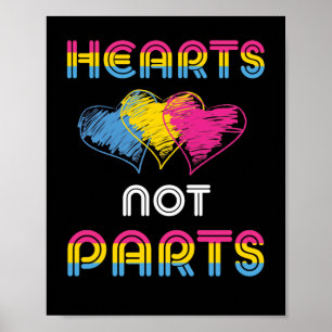 Affiche Panexual Pride Heart Not Parts LGBT Distressed