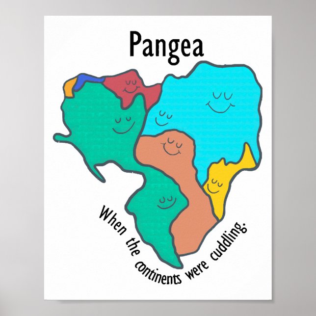 Affiche Pangea Continents Cuddin Multicolor (Devant)