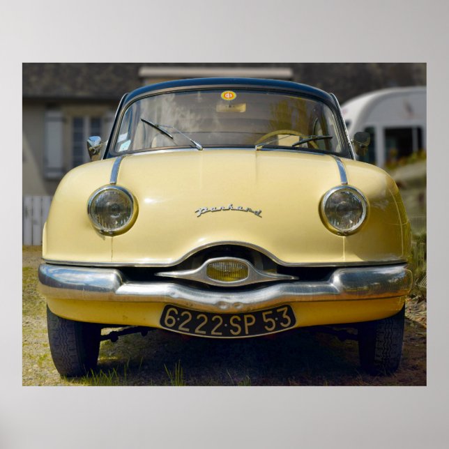 Affiche Panhard Dyna Z, voiture vintage. (Devant)