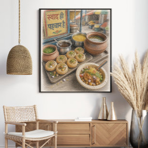 Affiche Pani Puri et Chaat Street Food indiens