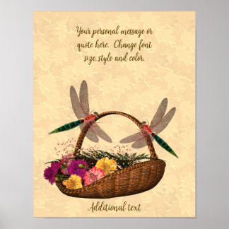 Affiche Panier à fleurs Dragonflies Créez votre propre