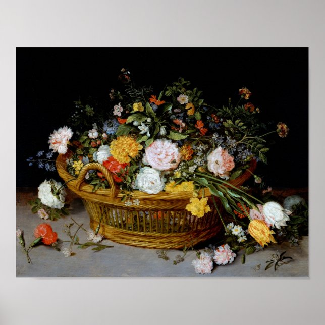 Affiche Panier de fleurs, Jan Brueghel le plus jeune (Devant)