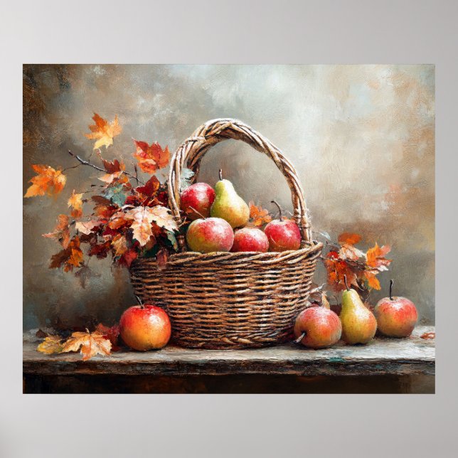 Affiche Panier de fruits d'automne (Devant)