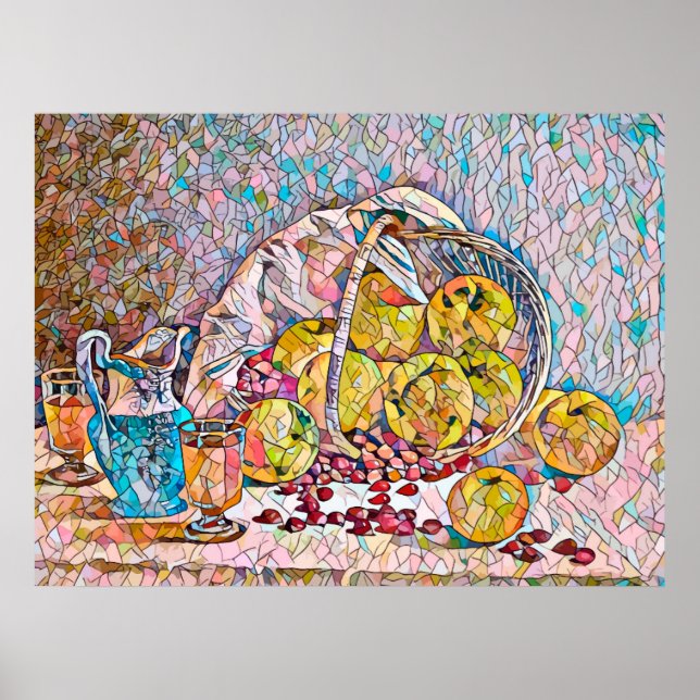 Affiche Panier de fruits Pitcher nourriture encore vie art (Devant)