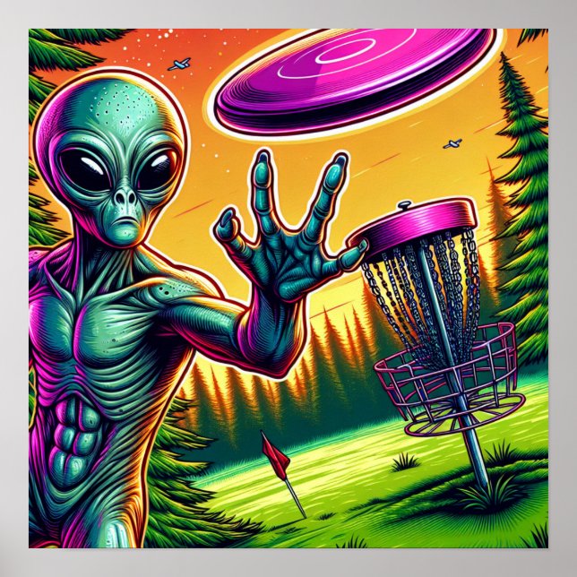 Affiche Panier de golf de disque Alien (Devant)