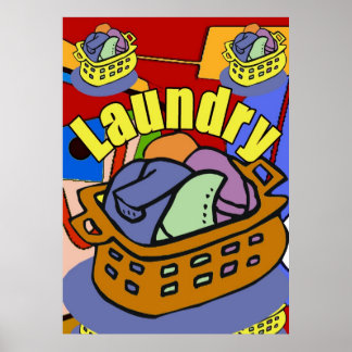Affiche Panier de la salle de blanchisserie