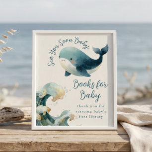 Affiche Panier de livres Sea You Soon pour la fête de bébé