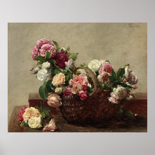 Affiche Panier de Roses - Henri Fantin-Latour (Devant)