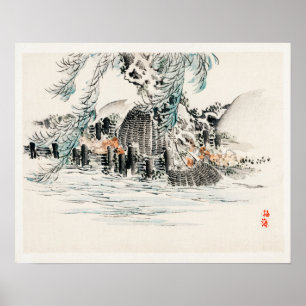 Affiche Paniers de pêche de Kōno Bairei (1844-1895)