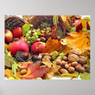 Affiche Paniers remplis d'automne