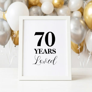 Affiche Panneau 70 ans d'amour pour 70e anniversaire