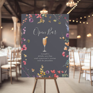 Affiche Panneau à barre ouverte Mariage bleu sauvage class
