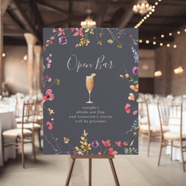 Affiche Panneau à barre ouverte Mariage bleu sauvage class (Créateur téléchargé)