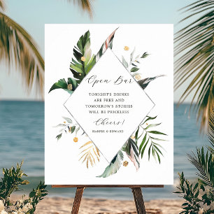 Affiche Panneau à barre ouverte Mariage vert de feuillage