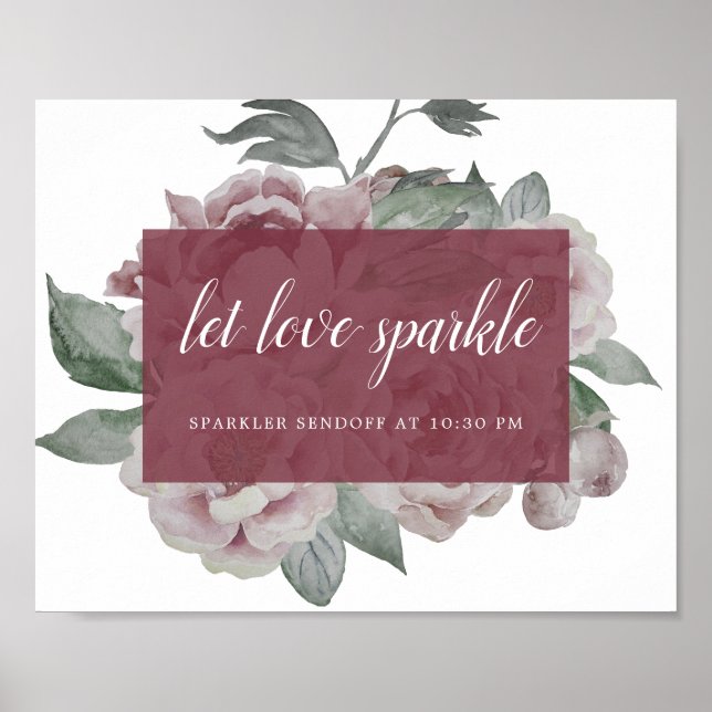 Affiche Panneau anglais Sparkler Sendoff de mariage du jar (Devant)