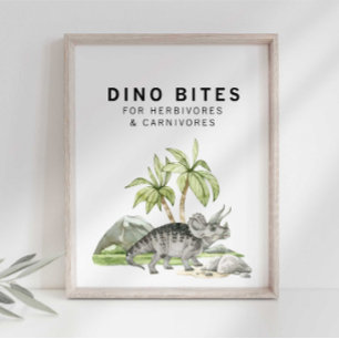 Affiche Panneau Aquarelle Jurassique Dino Bites