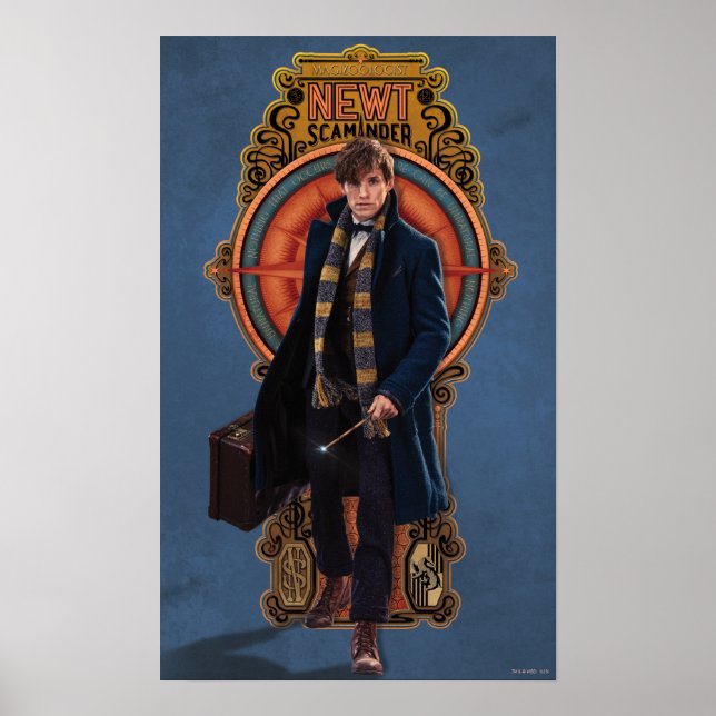 Affiche Panneau Art Nouveau NEWT SCAMANDER™ Walking (Devant)