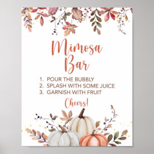 Affiche Panneau Automne Mimosa Bar Douche Citrouille Autom