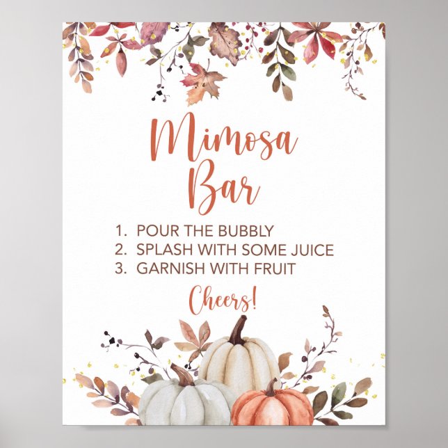 Affiche Panneau Automne Mimosa Bar Douche Citrouille Autom (Devant)