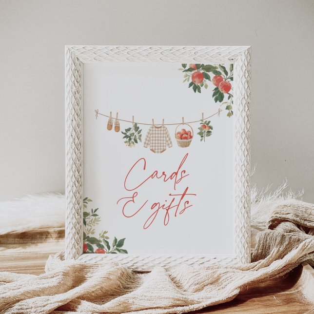 Affiche Panneau Baby shower Apple Fall Cartes et Cadeaux (Créateur téléchargé)